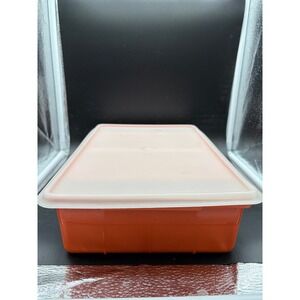 Vintage Tupperware Tuppercraft Stow-N-Go Orange Craft Storage Box with Trays